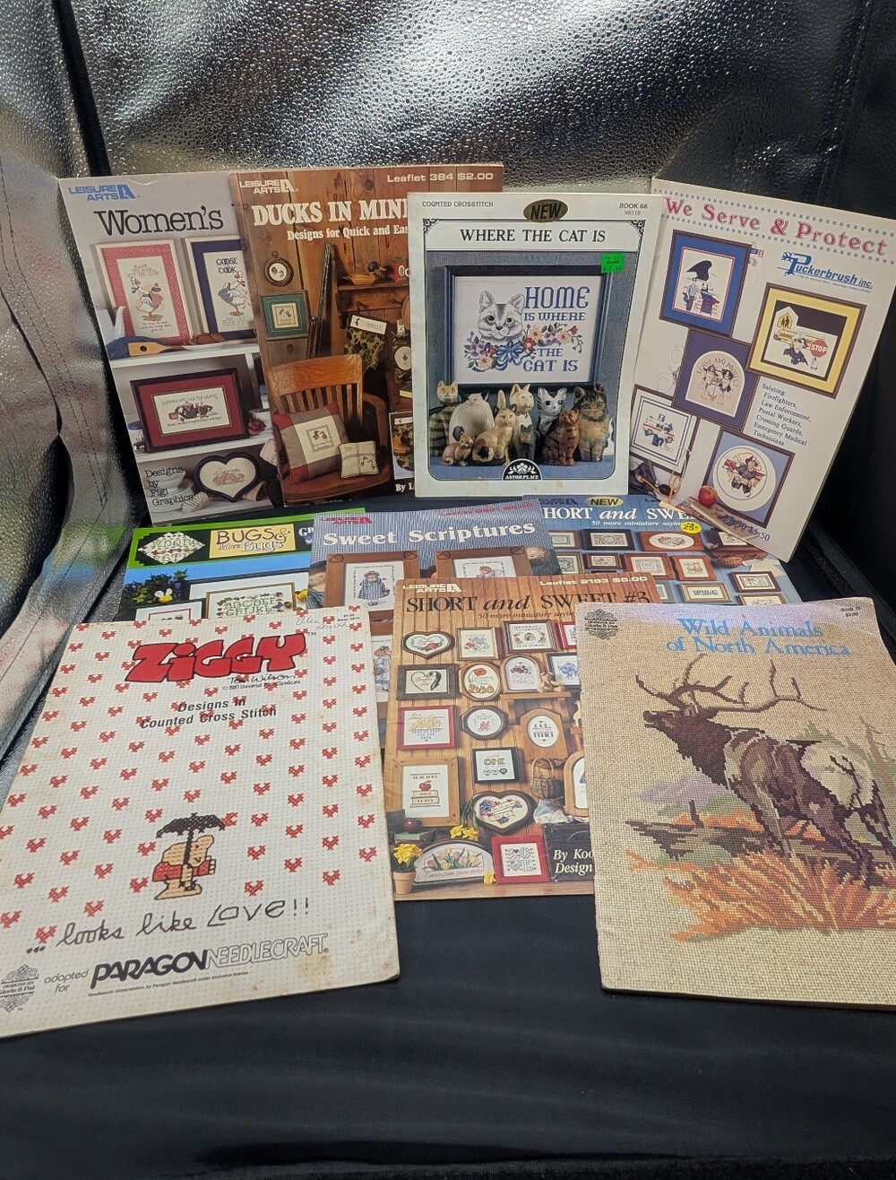Vintage Lot Of 10 Counted Cross Stitch Leaflets